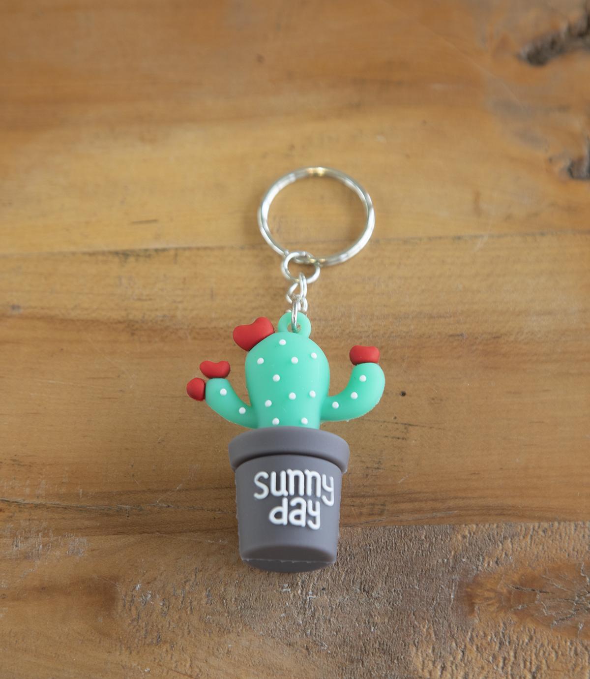Sunny Day Cactus Keychain