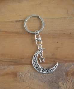 Moon and Star Keychain
