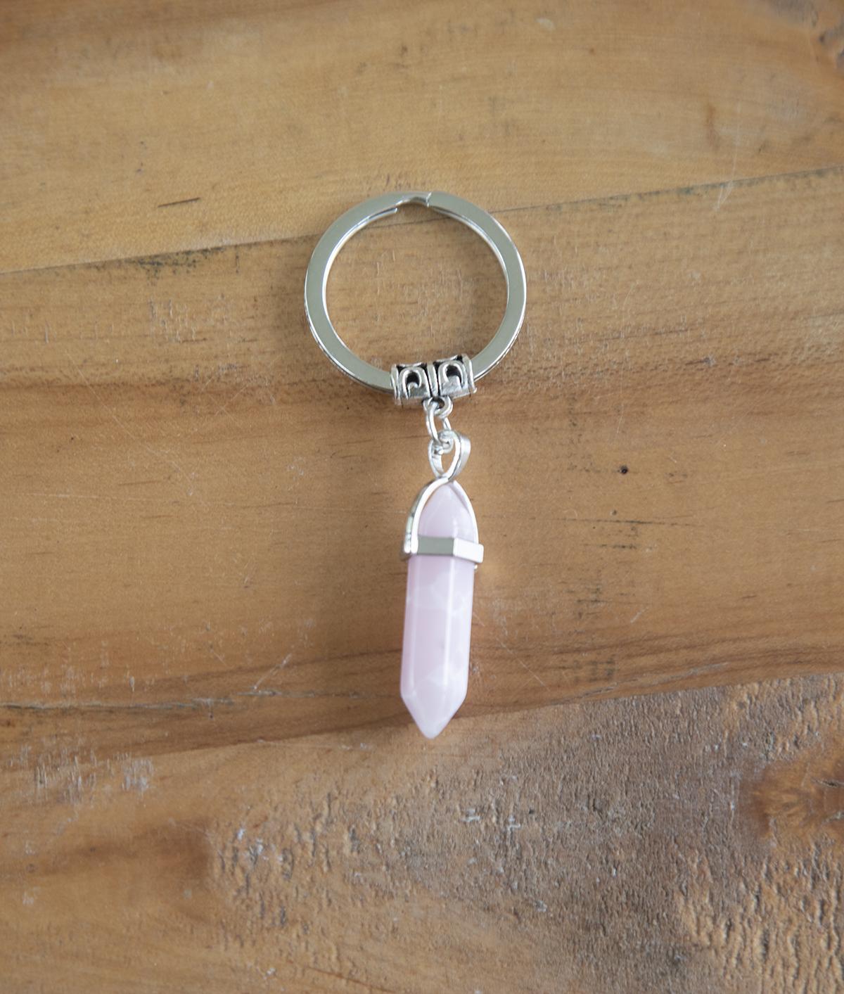 Pink Resin Crystal Keychain