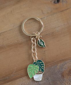 Monstera Keychain