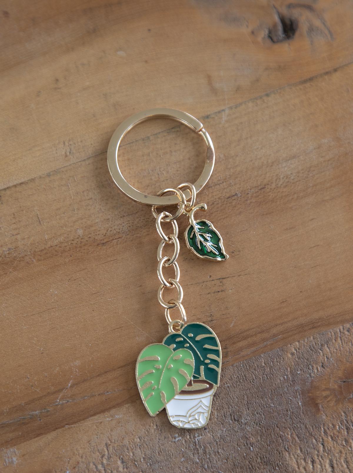 Monstera Keychain