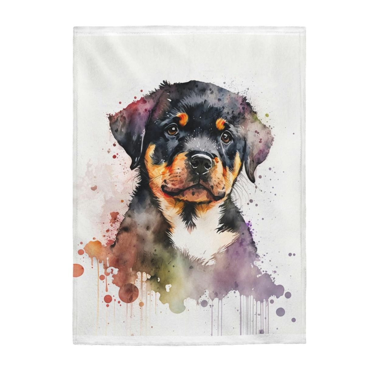 Velveteen Plush Blanket - Rotty #1 - Image 5