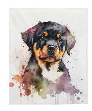 Velveteen Plush Blanket - Rotty #1 - Image 3