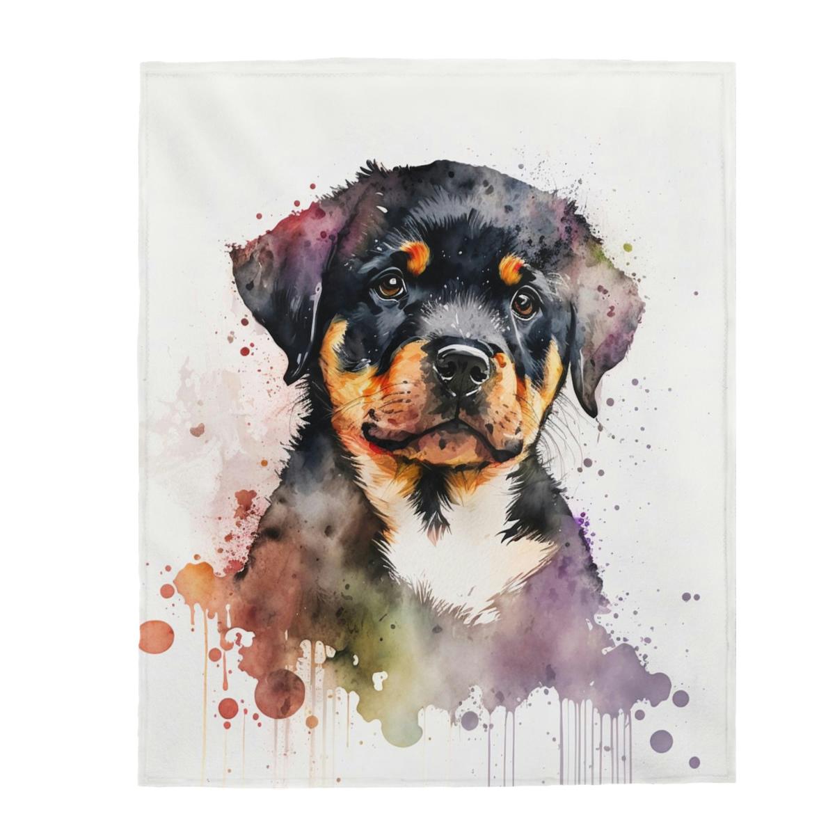 Velveteen Plush Blanket - Rotty #1 - Image 3