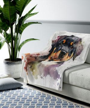 Velveteen Plush Blanket - Rotty #1 - Image 4
