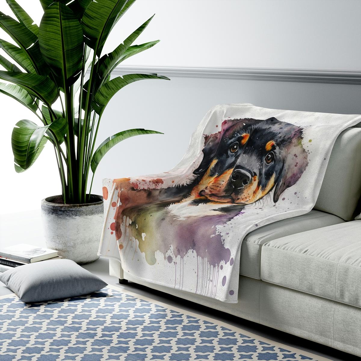 Velveteen Plush Blanket - Rotty #1 - Image 4