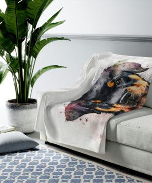 Velveteen Plush Blanket - Rotty #1 - Image 2