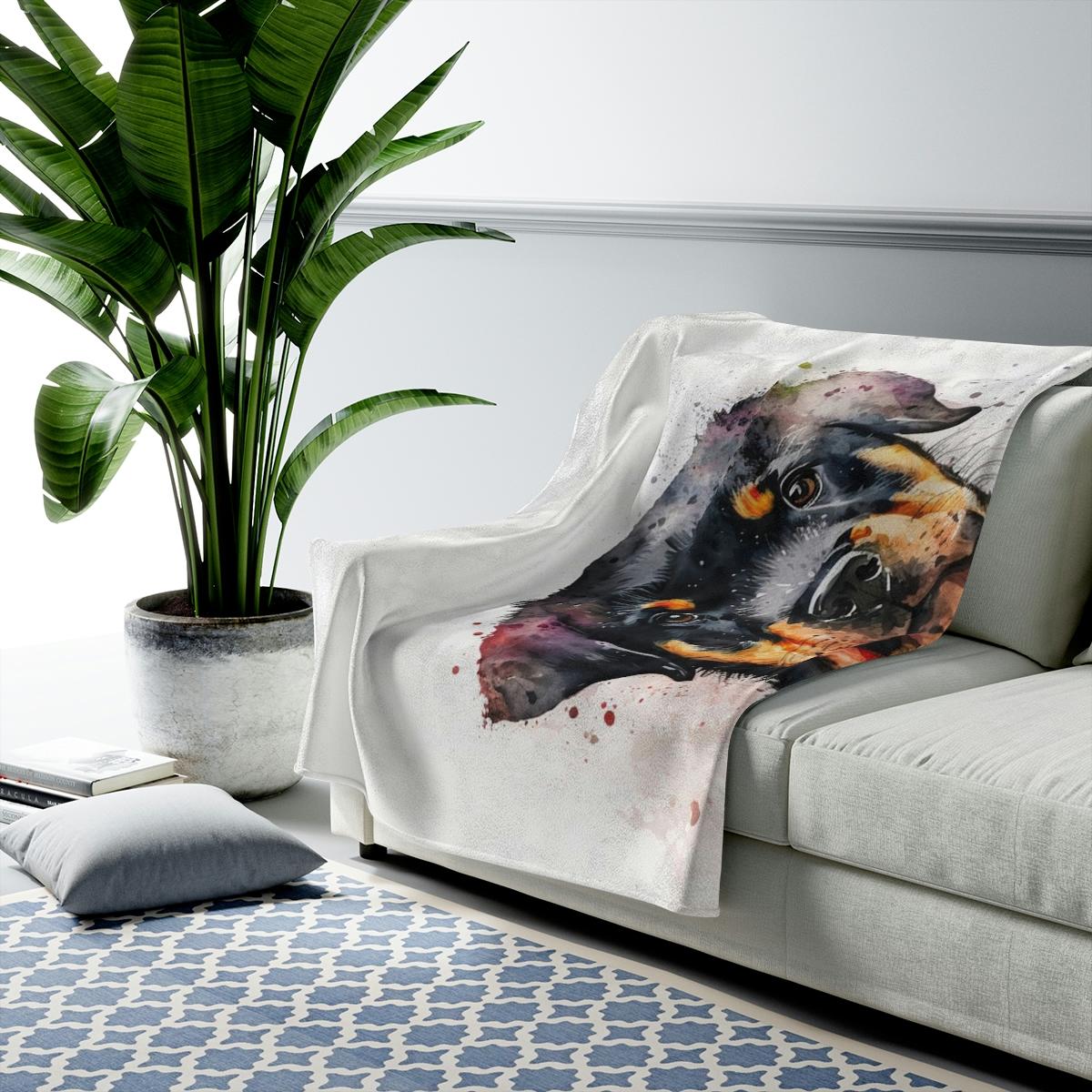 Velveteen Plush Blanket - Rotty #1 - Image 2