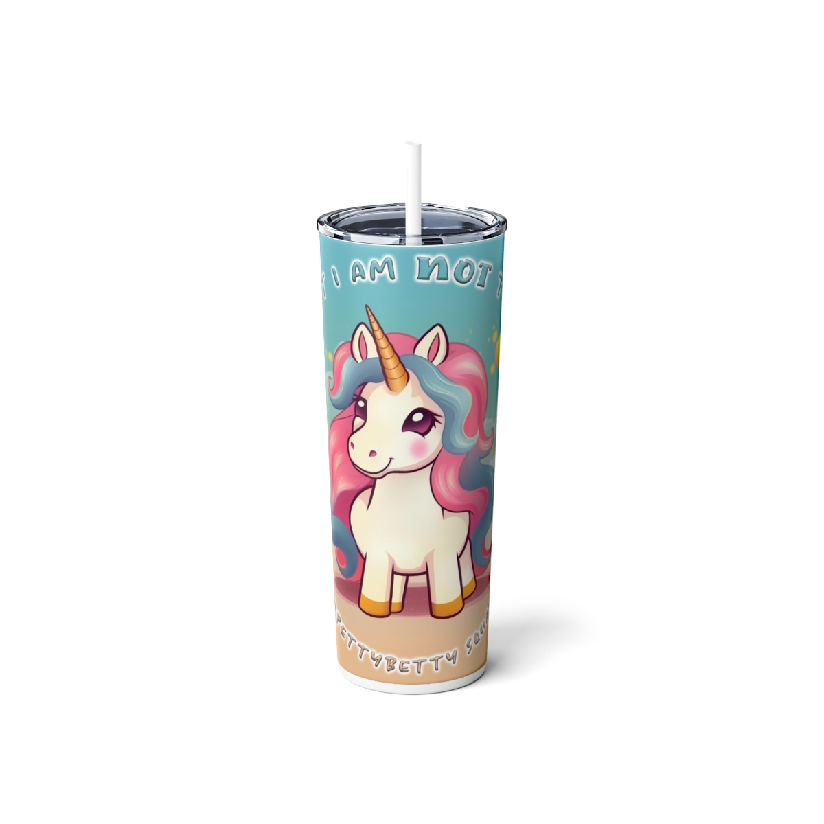I may be Fat #1, Skinny Steel Tumbler with Straw, 20oz