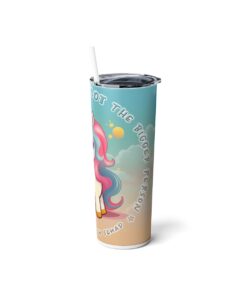 I may be Fat #1, Skinny Steel Tumbler with Straw, 20oz - Image 4