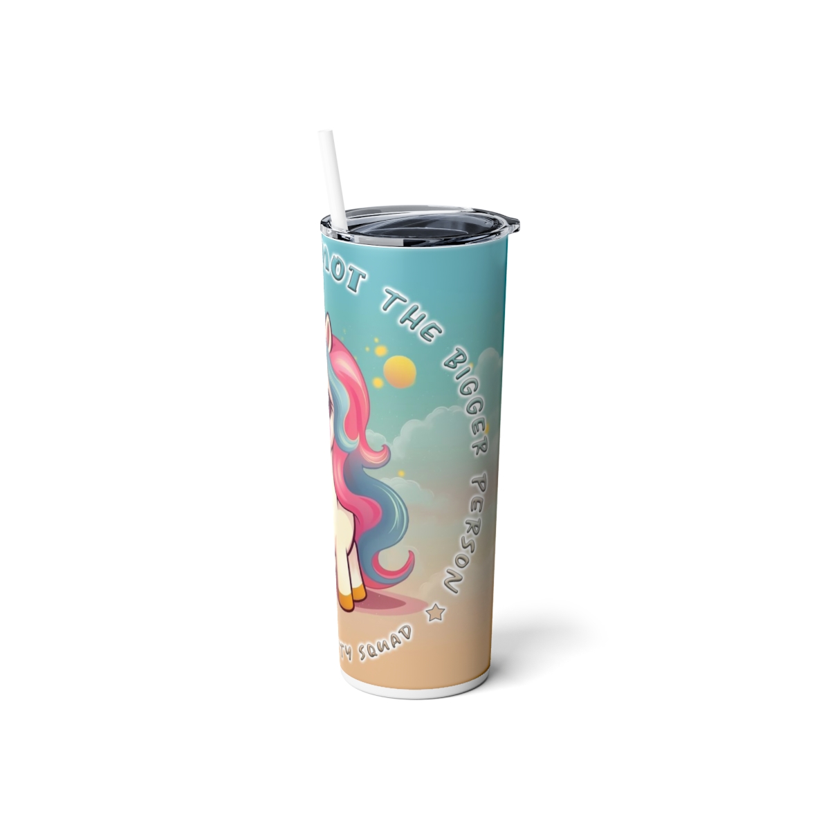 I may be Fat #1, Skinny Steel Tumbler with Straw, 20oz - Image 4