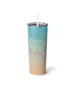 I may be Fat #1, Skinny Steel Tumbler with Straw, 20oz - Image 5