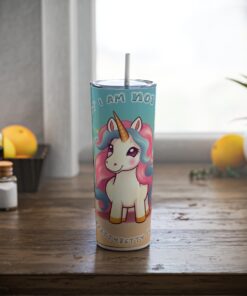 I may be Fat #1, Skinny Steel Tumbler with Straw, 20oz - Image 7