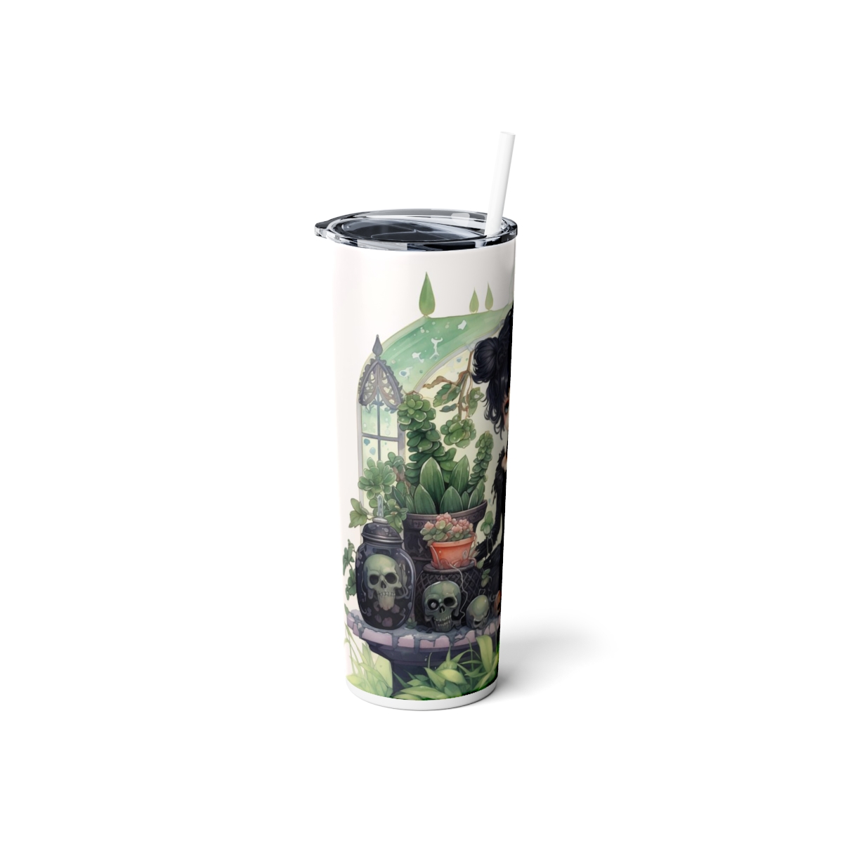 Gothic Gardener Vol 1 – 20oz Stainless Steel Skinny Tumbler with Lid and Straw - Image 2