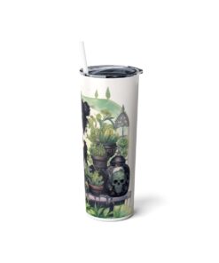 Gothic Gardener Vol 1 – 20oz Stainless Steel Skinny Tumbler with Lid and Straw - Image 3