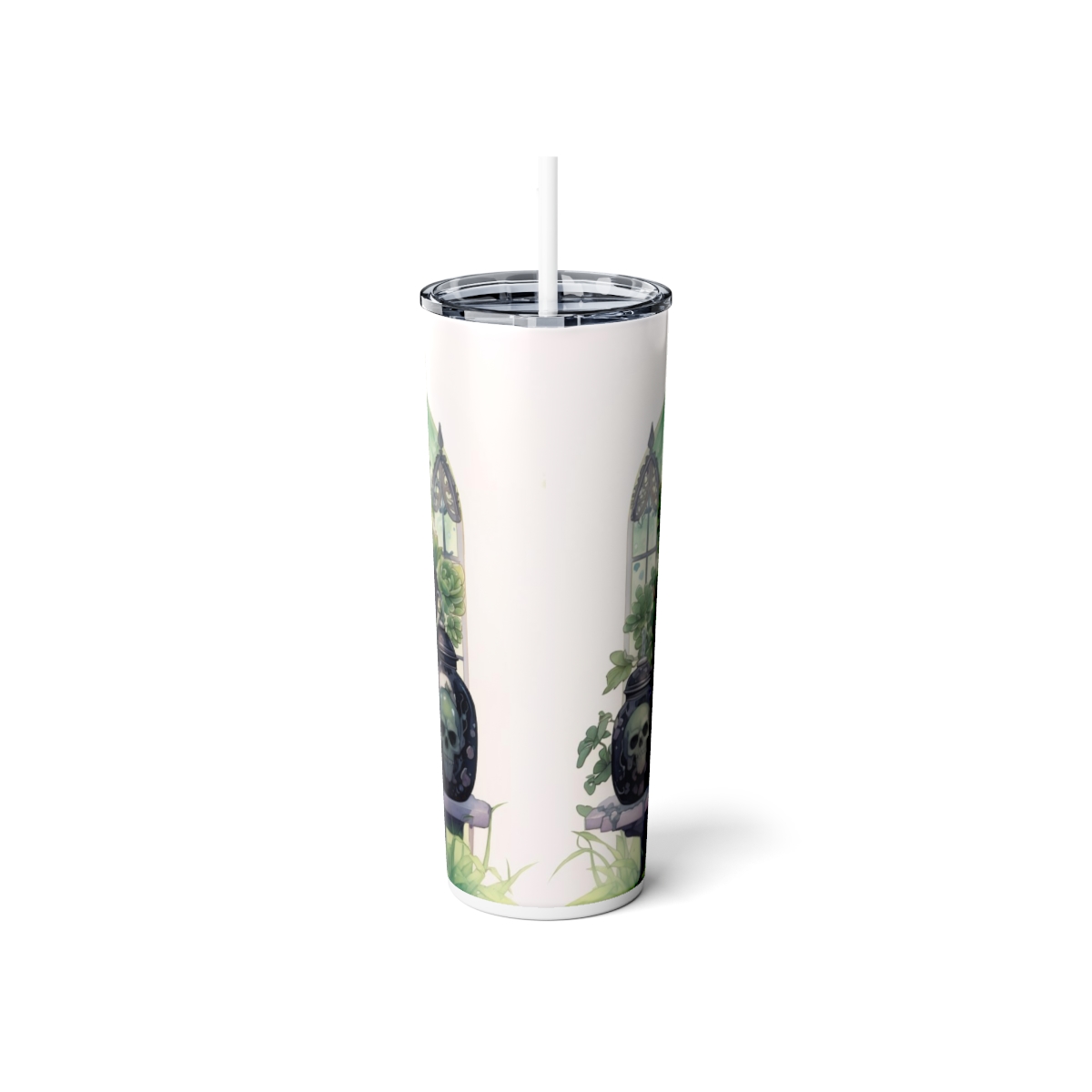Gothic Gardener Vol 1 – 20oz Stainless Steel Skinny Tumbler with Lid and Straw - Image 4