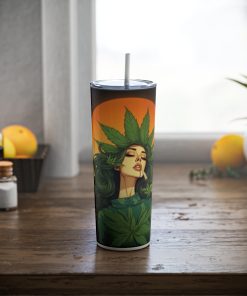 Cannabis Queen v2, 20oz skinny steel Tumbler - Image 5
