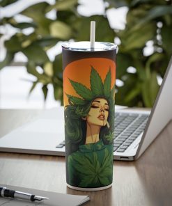 Cannabis Queen v2, 20oz skinny steel Tumbler - Image 6