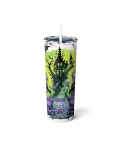 UV+GLOW Witches Brew, Skinny Steel Tumbler with Straw - Image 4
