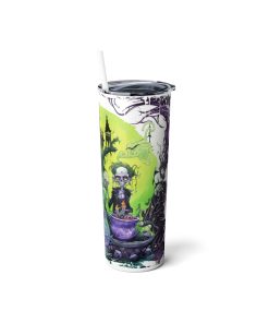 UV+GLOW Witches Brew, Skinny Steel Tumbler with Straw - Image 3