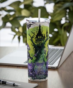 UV+GLOW Witches Brew, Skinny Steel Tumbler with Straw - Image 6