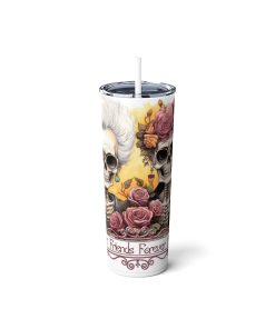 UV+GLOW Best Friends, Skinny Steel Tumbler with Straw - Image 3
