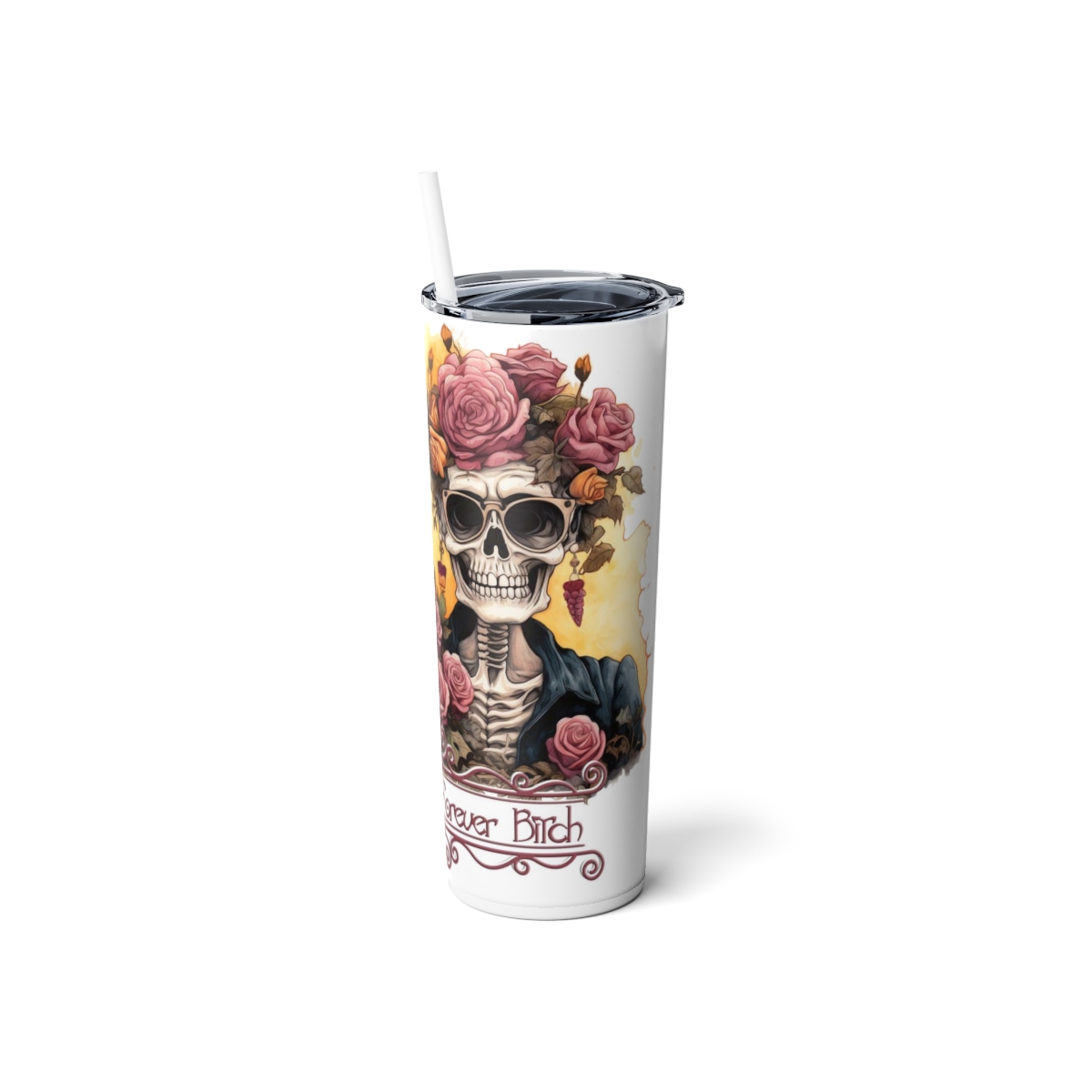 UV+GLOW Best Friends, Skinny Steel Tumbler with Straw - Image 4