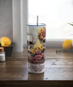 UV+GLOW Best Friends, Skinny Steel Tumbler with Straw - Image 6