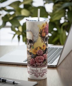 UV+GLOW Best Friends, Skinny Steel Tumbler with Straw - Image 7