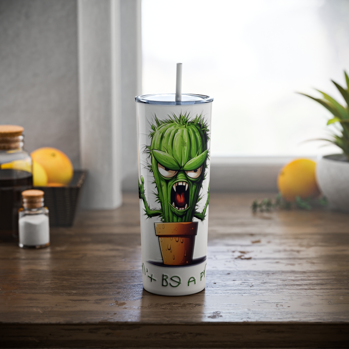 Don't be a Prick!, 20oz skinny steel Tumbler - Image 4