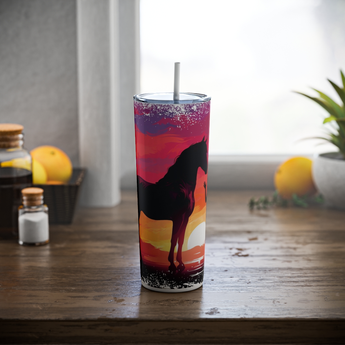 A Girl and her Horse v1, 20oz skinny steel Tumbler - Image 7