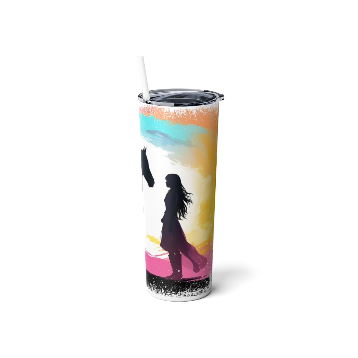 A Girl and her Horse v2, 20oz skinny steel Tumbler - Image 3