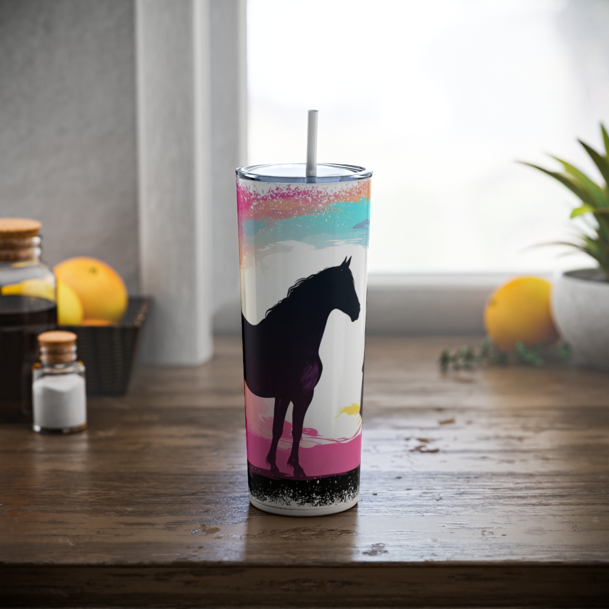 A Girl and her Horse v2, 20oz skinny steel Tumbler - Image 5